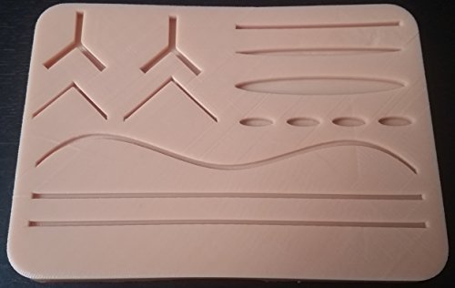 Large 3-Layer Suture Pad with Wounds (7" x 5" - Light Skin) - The Original! Free Videos and Instruction Card! Often Imitated, Never Replicated. Beware Knock Offs! - Made in The USA!
