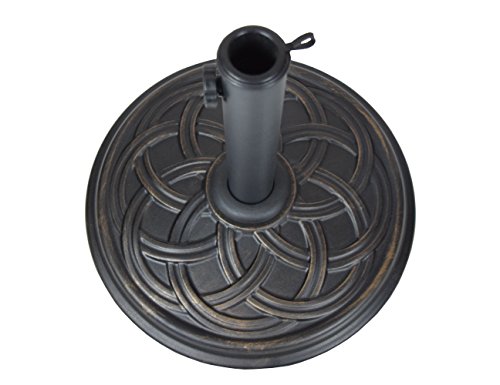 Oakland Living Cast Iron and Concrete Umbrella Stand, Antique Black, 33 lb.