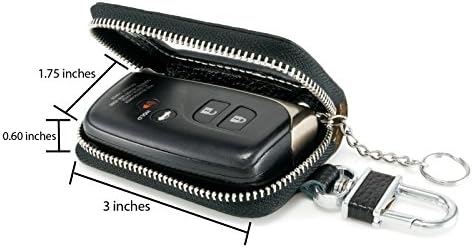 Soft Car Zipper Zip Key Bag Chain Ring Case Cover Holder Wallet Pouch Protector (Black)