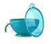 Nuby Garden Fresh Mash N' Feed Bowl with Spoon and Food Masher, Teal/Green