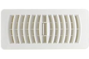 White Plastic Floor Register Vent Cover, 4x12 Inches Adjustable Air Ventilation for Bathroom Exhaust and Kitchen Fan（3x10in）