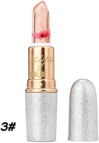 FTXJ Crystal Jelly Real Flower Waterproof Lipstick Moisturize Temperature Color Changed Lip Balm (3#)