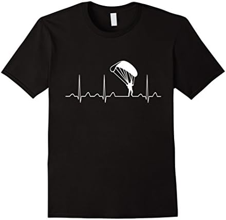 Men's Parachuting Heartbeat T-shirt Medium Black