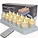 TELOSMA Rechargeable LED Tealight Votives Candles with Moving Flame Wick and Remote Control Set of 12