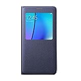 Galaxy Note 5 Case, LUNIWEI Luxury [Window Flip] Faux Leather Case Cover (...