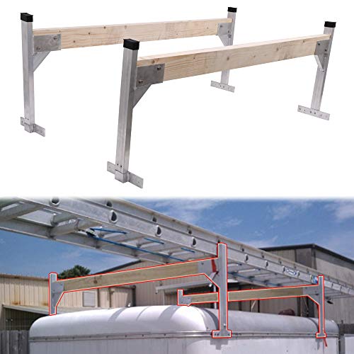 tiewards Adjustable Aluminum Roof Ladder Rack Bracket Kit with 2x4