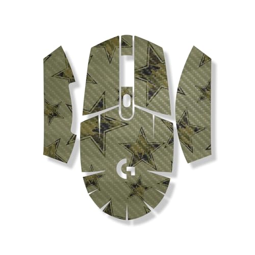 Carbon Fiber Mouse Skin Compatible with Logitech G305 Lightspeed - Army Star -…