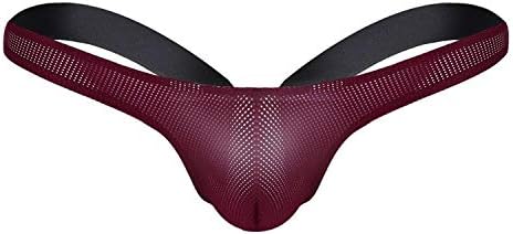Mens Lingerie Bedtime Stretchy Open Bikini G-String Thong Gay Sexy Underwear Underpants Men Panties,Burgundy,L Tshirt