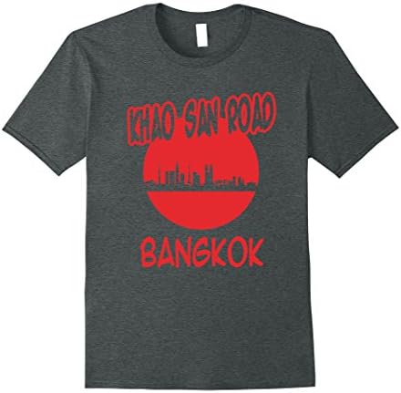Mens Khao San Road Bangkok Thailand Backpacker Souvenir T-Shirt XL Dark Heather