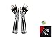 Winlans Punk Gothic White Skeleton Halloween Long Arm Warmer Fingerless Dress Gloves, Black