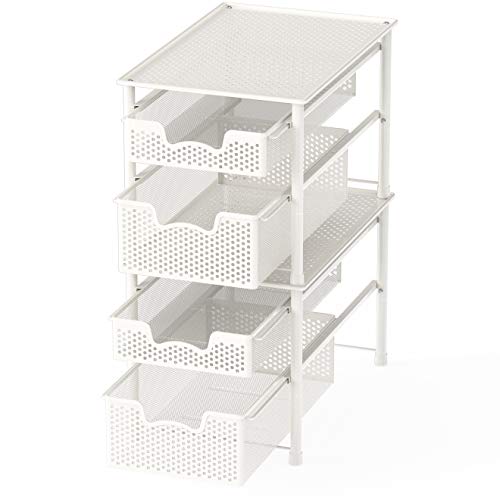 Simple Houseware Stackable 2 Tier Sliding Basket Organizer Drawer