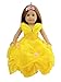 dreamtoyhouse American Girl Doll Clothes Princess Belle Royal Ball Gown Party Dress & Golden Crown for 18 Inch Dolls