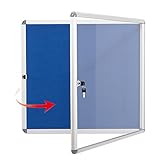 Swansea Lockable Noticeboard Bulletin Pin Fabric Boards Tamperproof with Mounting Screws 28x26 inch (6xA4)