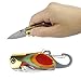 Z-one Mini Keychain Knife - Concealed Chain Knife Box Cutter for Keychain or Bottle Opening Outdoor Rescue Tactical Pocket Knife with Wooden Handle Red
