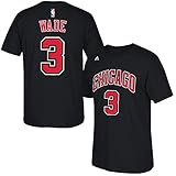 Adidas Dwyane Wade Chicago Bulls Jersey Name and Number T-Shirt (Black)