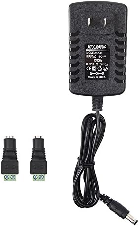 AC Adapter, Smiful 12V/2A Switching Power Supply Adapter for AC 100V-240V 24W 50/60Hz with 2 pcs Free DC Connector