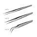 LASHVIEW Lash Tweezer, Vetus Straight Pointed Eyelash Tweezers for Profissional Grafting Eyelash Extension, Stainless Steel Needle Nose Tweezers for Lash Extension Stickers Precision Electronics, ST11