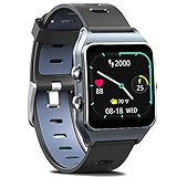 FITVII GPS Smartwatch with 17 Sports Mode Activity Tracker IP68 Waterproof Swimming Touch Screen Watches, Heart Rate Monitor Sleep Trackers with Pedometer Step Calories Counter for Women Men