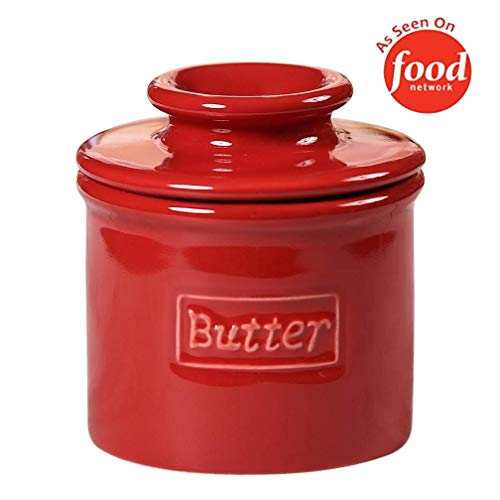 Butter Bell - The Original Butter Bell Crock by L. Tremain, French Ceramic Butter Dish, Café Retro Collection, Maraschino Red - Thumbnail 5