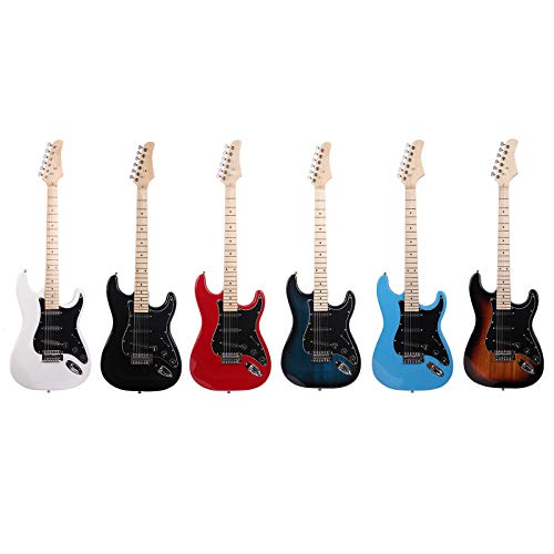 LAGRIMA 39" Full Size Beginner Electric Guitar Starter Kit with Amplifier, Power Cord, Guitar Bag, Shoulder Strap and Plectrum (Sunburst)