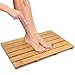 BAMBUROBA Bath Shower Mat Bamboo Bathroom Floor Non-sliding Square Spa Sauna Mat with 22x15-Inch
