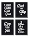 Brooke & Vine Funny Bathroom Decor Hip Hop 80’s 90’s Music Old School Rap Posters Wall Art Prints (UNFRAMED 8 x 10 Set of 4) Black and White Restroom Powder Room Wash Laundry Room Wall Decor Signs -