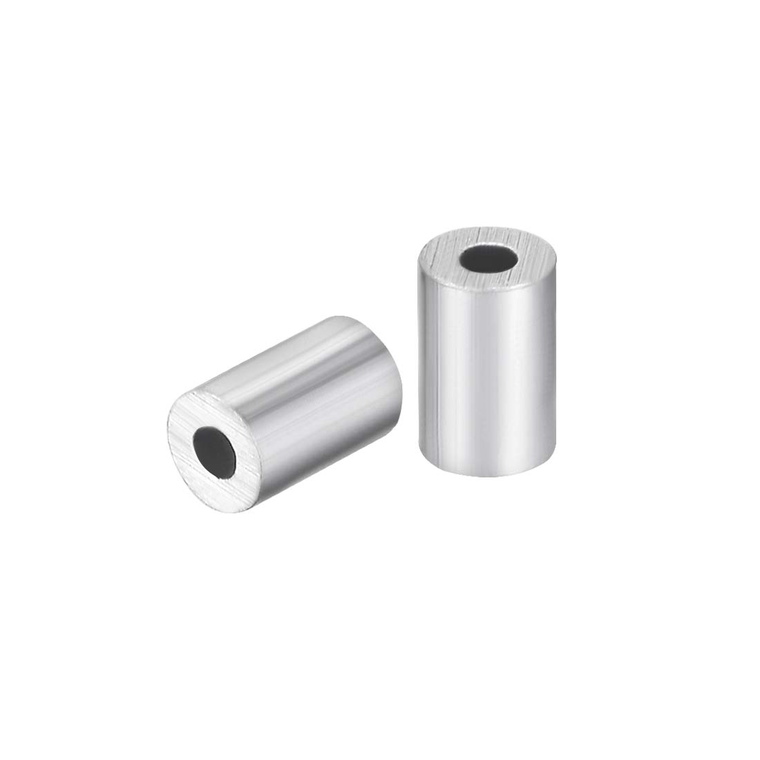 sourcing map Aluminum Wire Rope Stop Sleeve Round Cable Ferrule Loop for 3/64" Wire Rope Pack of 5