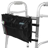 Vive Walker Bag - Water Resistant Accessory Basket Provides Hands Free Storage for Folding Walkers - Attachment Fits Wide and Narrow Styles - Tote Caddy Pouch for Elderly, Seniors, Handicap, Disabled