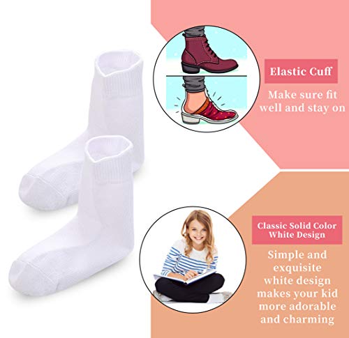LANLEO 10 Pack Toddler Kids Boys Girls Socks Soft Cotton Breathable Classic School Athletic Casual Crew Socks (10 Pairs Classic White, 3-5 Year Old)