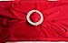 100PCS Stretch Wedding Chair Bands with Buckle Slider Sashes Bow Decorations 10 Colors (Red)
