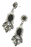 KARMAS CANVAS MODERN RHINESTONE DROP EARRINGS (Black)