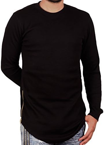 Men's Elongated Thermal Tee with Side Zippers from PJ Mark