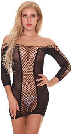 Ciko Plus Size Lingerie Sexy Set Corset Fishnet Body Stockings Sexy Dress Slimming Stretchy Lingerie Party Exotic For Sex For Women (Black)