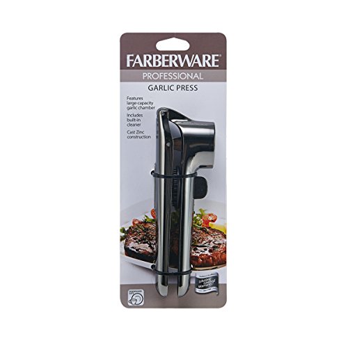 Farberware Professional Garlic Press with Builtin Cleaner, Black