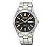 Seiko Men's Two-Tone Black Dial Solar Calendar Watch
