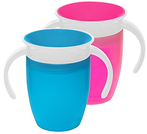 Munchkin Miracle 360 Trainer Cup, Blue/Pink, 7 Ounce, 2 Count