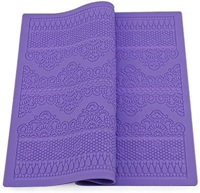Lace Mat, Chokov Silicone Fondant Mold Flower Cake Decoration Mat Gumpaste Sugar Craft Cake Lace Embossed Impression Mat C01