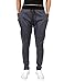 Men's Summer Active Wear Pants Novelty Stylish Light Weight Skinny Open Bottom Sweatpants (L, Dark Grey)