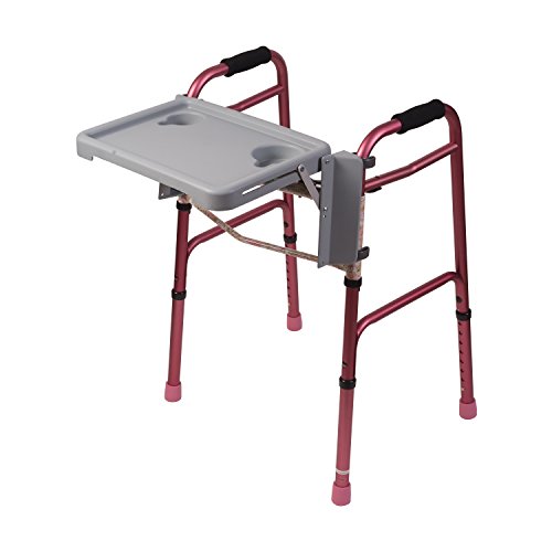 DMI Folding Walker Tray With Cup Holders, Tool Free, Locks in Place