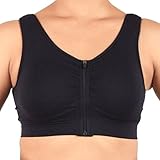 Sheqi Women's Front Zipper Closure Sports Bra Wireless Workout Gym Bras with Breathable Pads