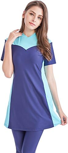 YONGSEN Women Plus Size Modest Muslim Swimwear Short-Sleeved Burkinis Hijab Muslimah Islamic Swimsuit Sport Clothing