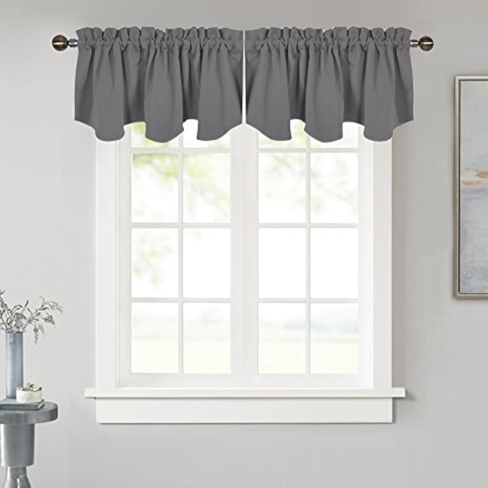 Blackout Valances Window Kitchen - 52-inch 18-inch Rod Pocket Drapery