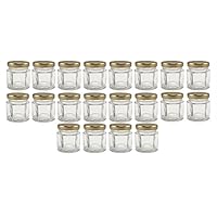 Cornucopia Brands Mini Hexagon Glass Jars, 1.5oz, Pack of 24