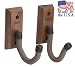 USA Made Hardwood Horizontal Gun Rack Hanger Rifle Shotgun Bow Rack Hooks (Pair) - Black Walnut primary