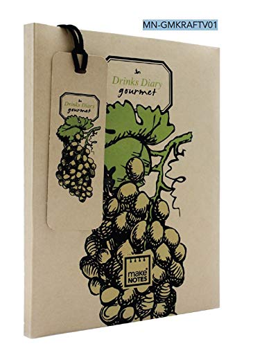 Make Notes MN GMKRAFTV01 Drinks Journal with Hidden Spiral and Bookmark – Drinks Journal Collection