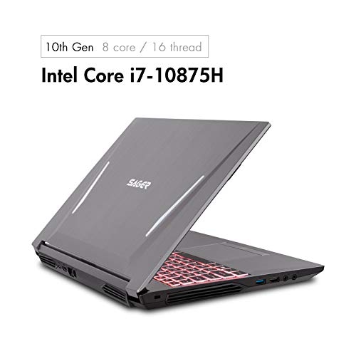 Sager NP7858DW 15.6-Inch Thin Bezel FHD 144Hz Gaming Laptop, Intel i7-10875H, RTX 2060 6GB, 32GB RAM, 1TB NVMe SSD, Windows 10