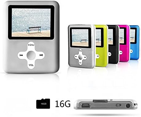 ACEE DEAL MP3/MP4 Player(Silver), Including a 16GB Micro SD card, with MINI USB Port Slim Classic Digital MP4 Player MP3 Player/Music Player, E-book, Photo viewing, Video Playing and Voice Recorder .