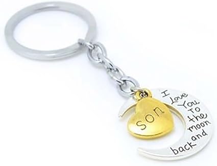 Amazon I Love You To The Moon And Back キーチェーンのお父さん お母さん 娘 息子 おじいさん 叔父 叔母 机上用品 文具収納 文房具 オフィス用品