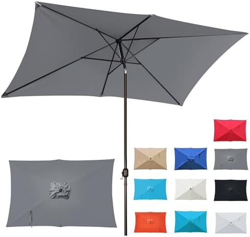 cotton canvas patio umbrella 10' Round Sunbrella Canvas Navy Blue Outdoor Patio Umbrella with Black Metal Frame