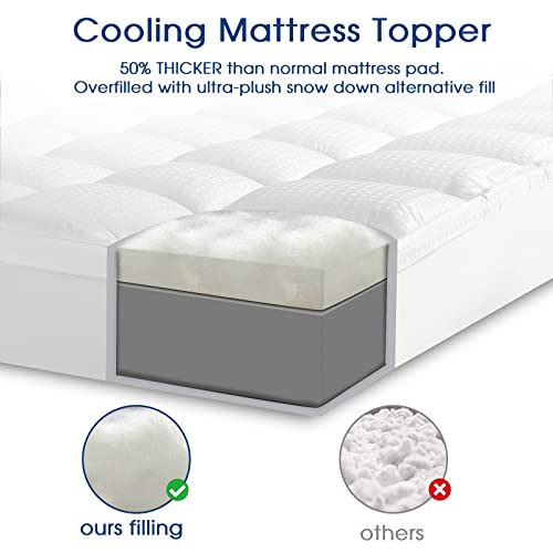 King Size Mattress Topper for Back Pain Extra Thick Cooling 400TC